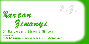 marton zimonyi business card